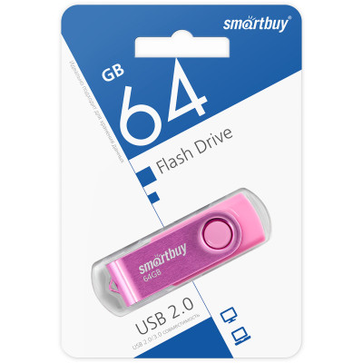 USB флэш-диск 2.0 Smartbuy 064GB Twist Pink