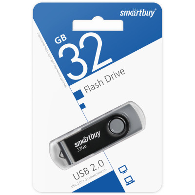 USB флэш-диск 2.0 Smartbuy 032GB Twist Black